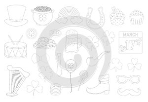 St Patricks Day coloring vector illustration